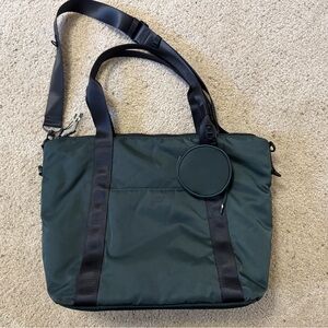 Fabletics Green Tote Bag with Black Straps
